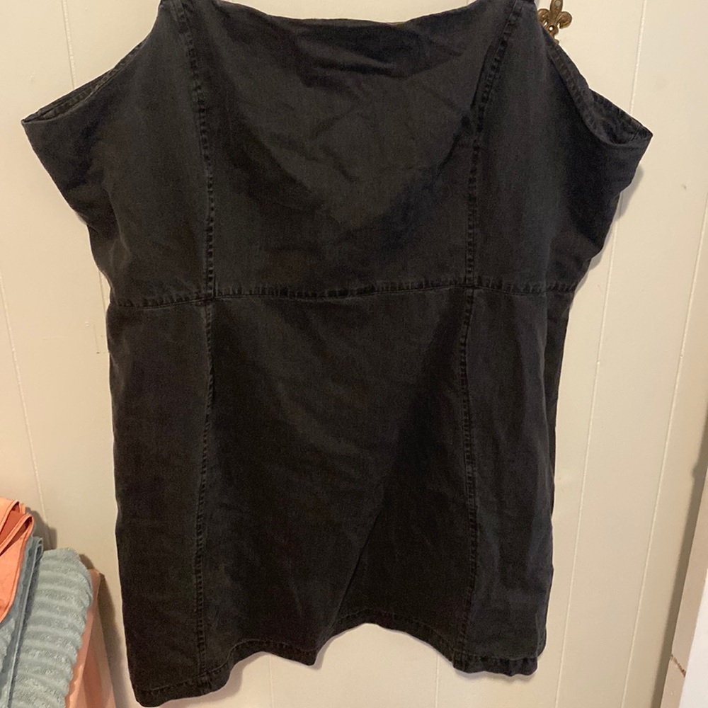 Black denim mini dress
